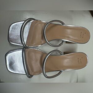 Target Silver Tan Heels Sleek Design